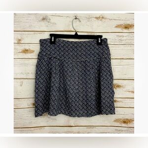 Madewell Size 10 Nico 100% Silk Mini Skirt Blue/White Lined Pleated Like New